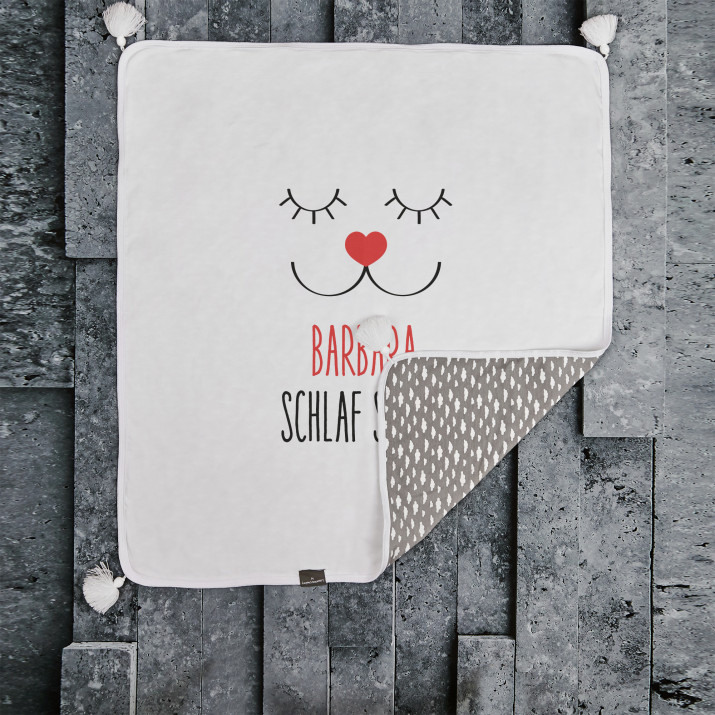 Schlaf schön - Mädchen - Kinderdecke mit Aufdruck